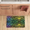 Rainbow Zebra Themed Print Kitchen Mat