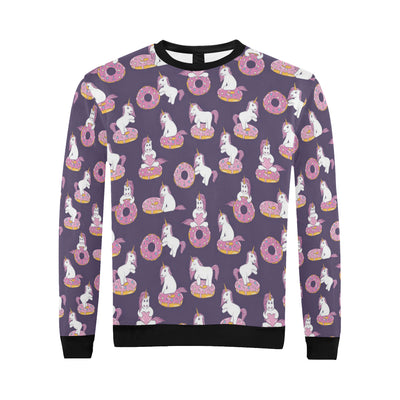 Donut Unicorn Pattern Print Design DN011 Men Long Sleeve Sweatshirt