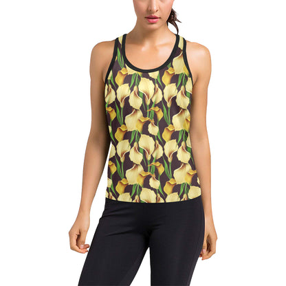 Lily Pattern Print Design LY013 Women's Racerback Tank Top