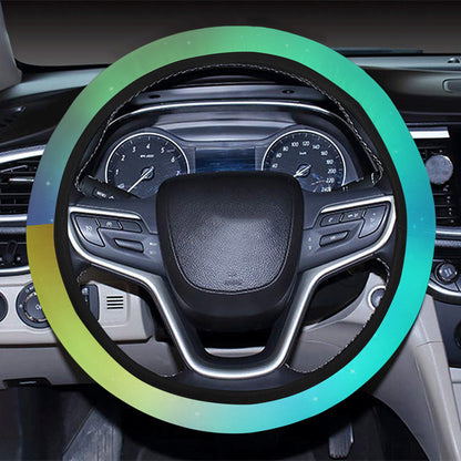 Aurora Borealis Pattern Print Design 02 Steering Wheel Cover with Elastic Edge