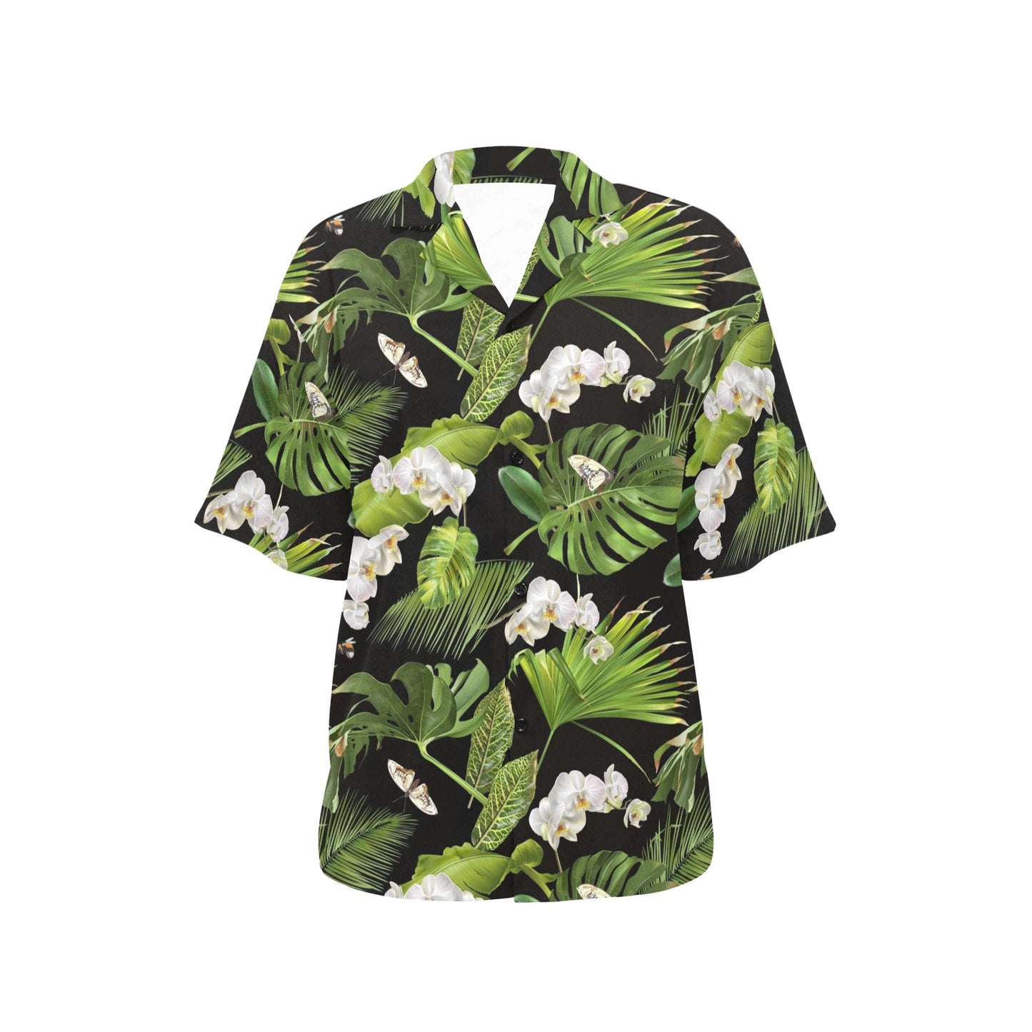 Tropical Flower Pattern Print Design TF026 Women's Hawaiian Shirt