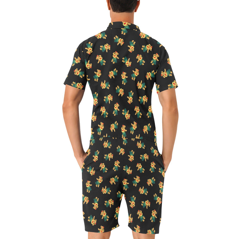 Hula Bear Pattern Print Design 06 Men's Romper