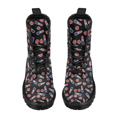 Lipstick Pattern Print Design LT01 Women's Boots