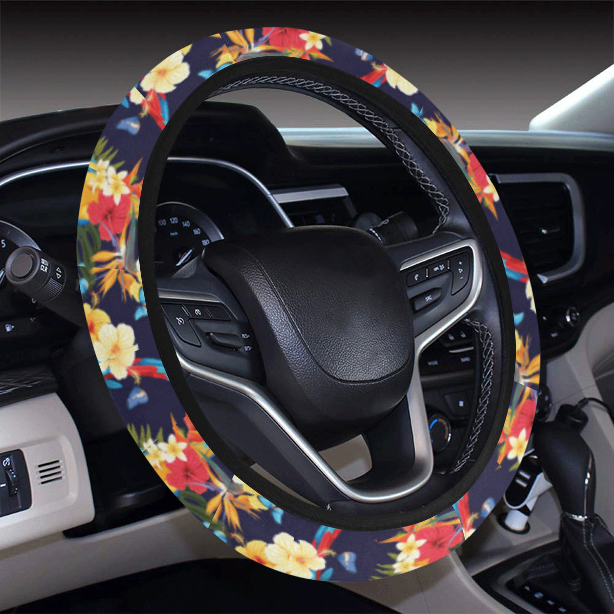 Parrot Themed Design Steering Wheel Cover with Elastic Edge