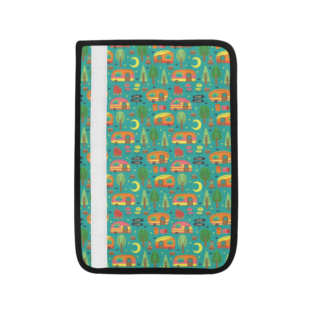 Camping Camper Pattern Print Design 05 Car Seat Belt Cover