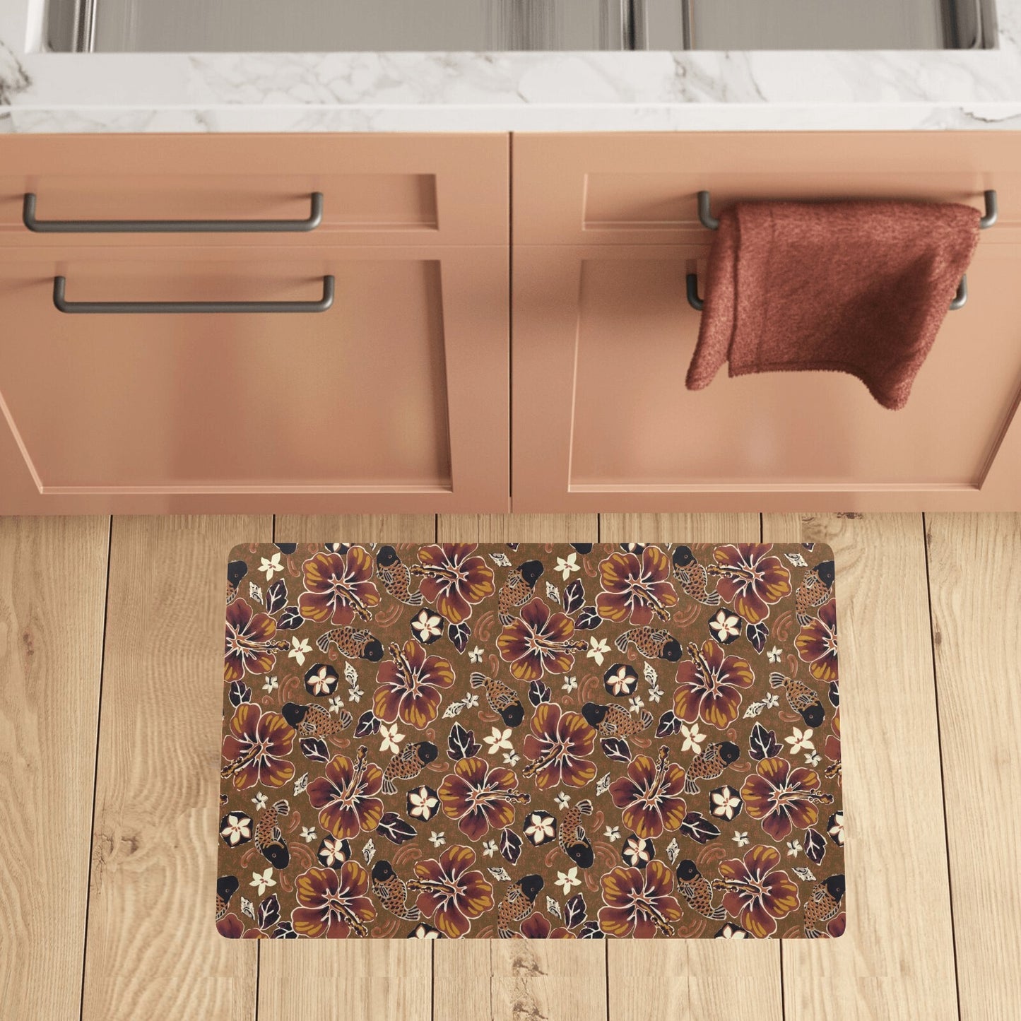 Hawaiian Themed Pattern Print Design H01 Kitchen Mat