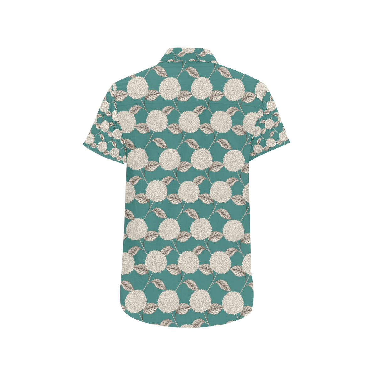 Hydrangea Pattern Print Design HD03 Men's Short Sleeve Button Up Shirt