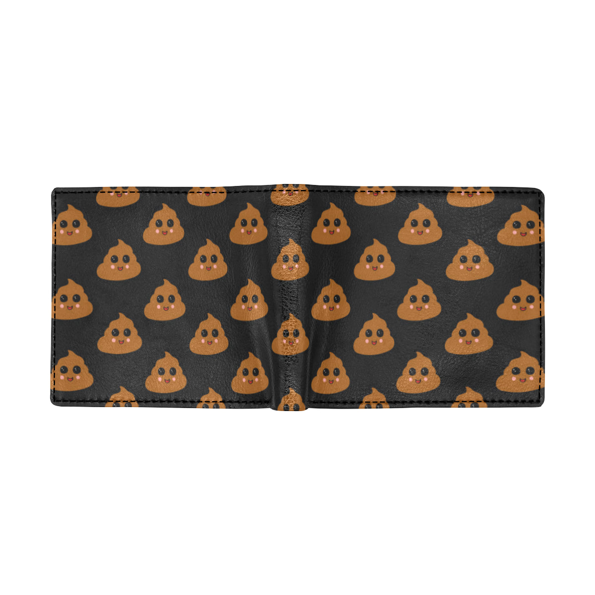 Poop Emoji Pattern Print Design A01 Men's ID Card Wallet