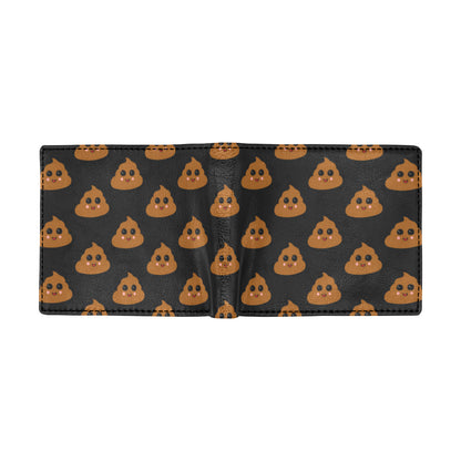 Poop Emoji Pattern Print Design A01 Men's ID Card Wallet