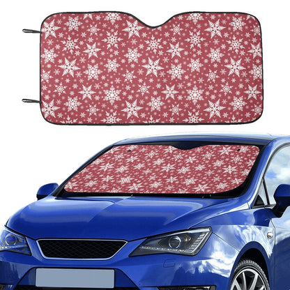 Snowflake Red Print Design LKS302 Car front Windshield Sun Shade
