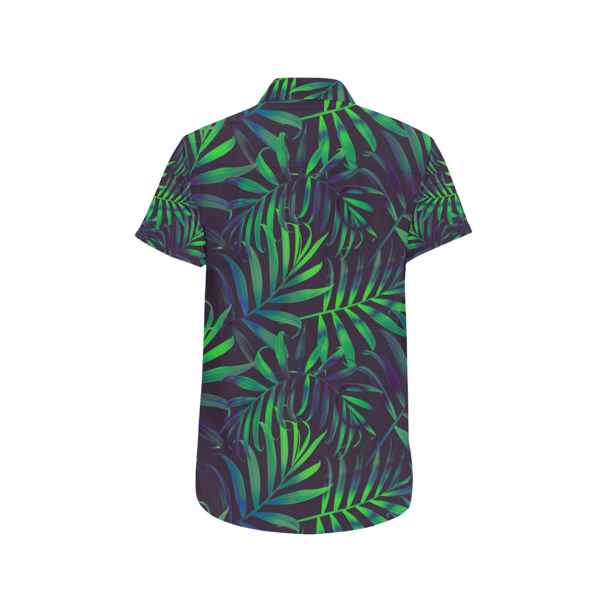 Palm Leaves Pattern Print Design PL01 Men's Short Sleeve Button Up Shirt