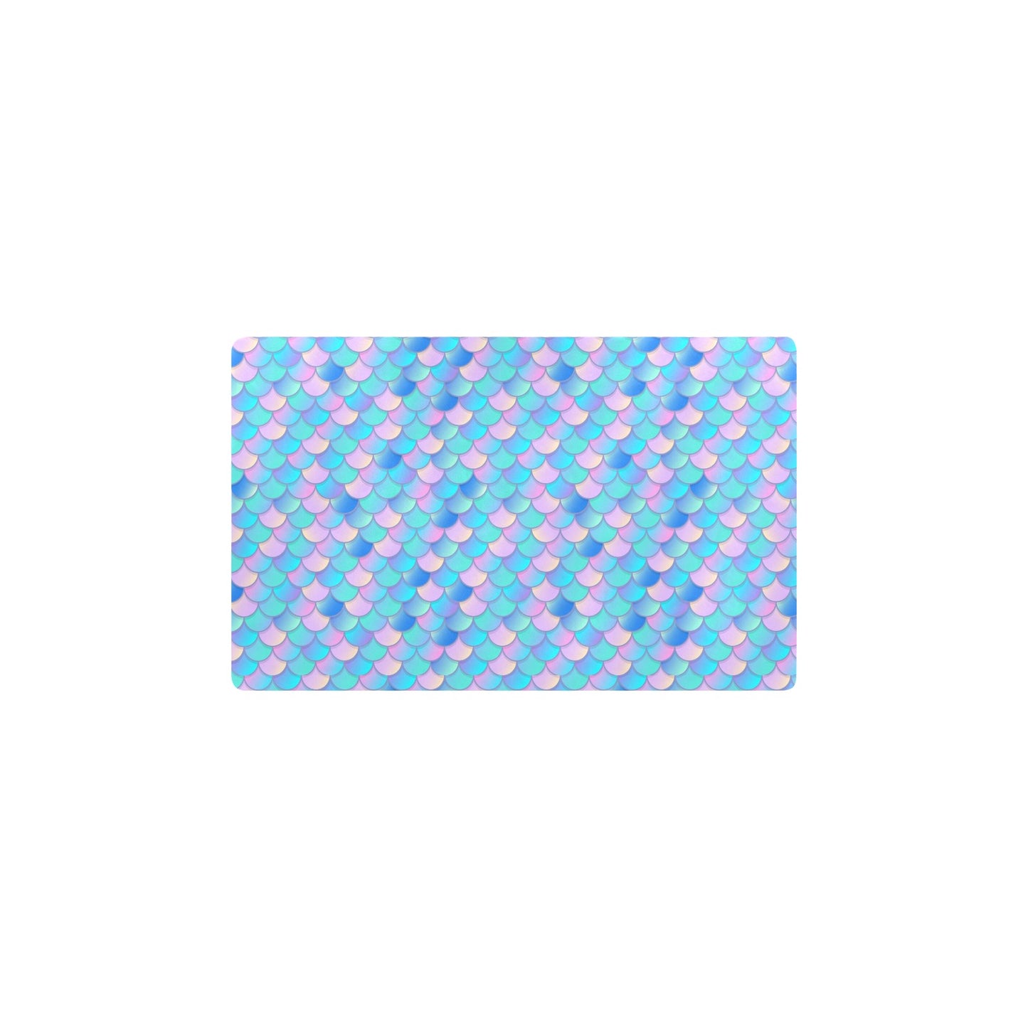 Mermaid Scales Pastel Pattern Print Design 07 Kitchen Mat
