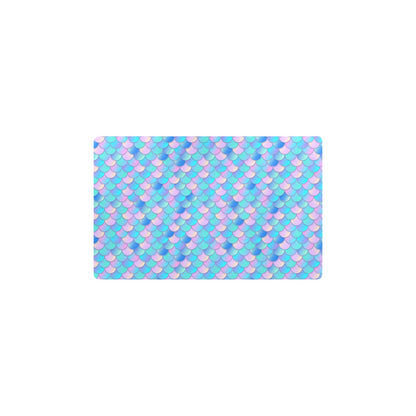 Mermaid Scales Pastel Pattern Print Design 07 Kitchen Mat