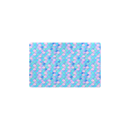 Mermaid Scales Pastel Pattern Print Design 07 Kitchen Mat