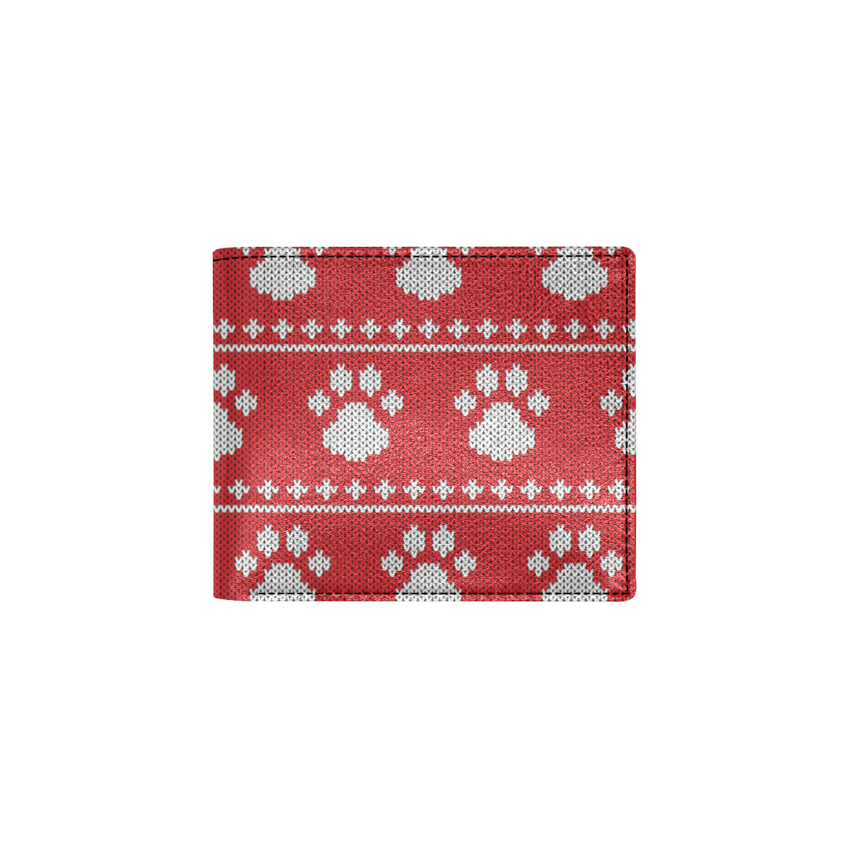 Knit Paw Pattern Print Design 03 Men's ID Card Wallet