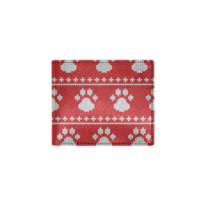 Knit Paw Pattern Print Design 03 Men's ID Card Wallet