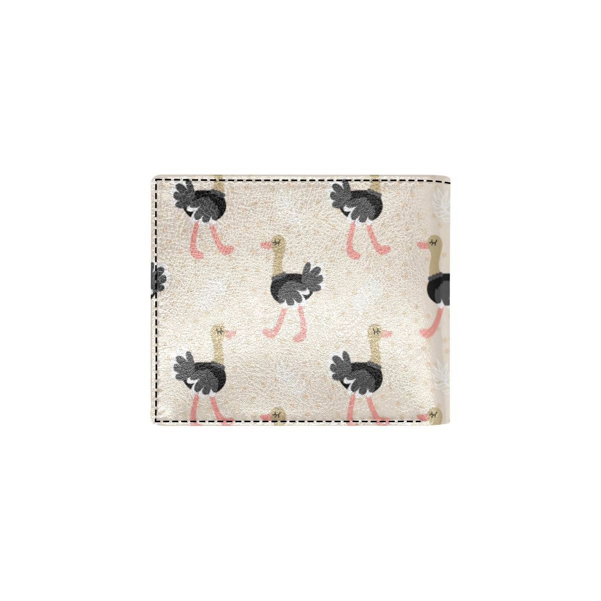 Ostrich Pattern Print Design 02 Men's ID Card Wallet