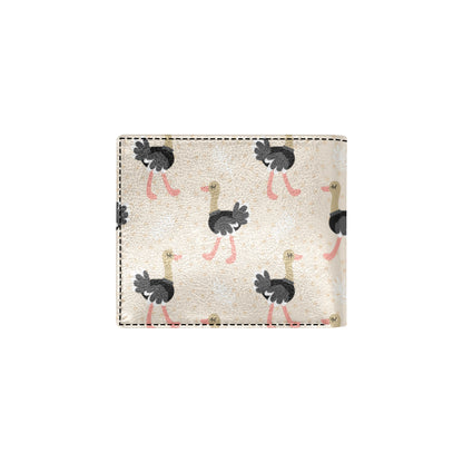 Ostrich Pattern Print Design 02 Men's ID Card Wallet