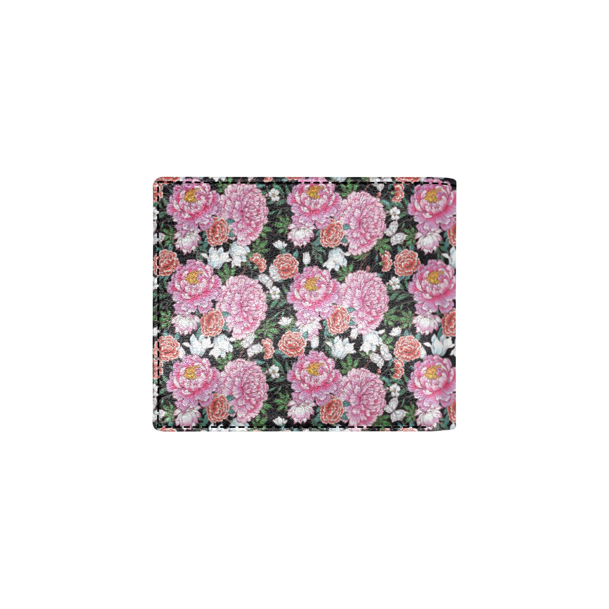 Dahlia Pattern Print Design 02 Men's ID Card Wallet