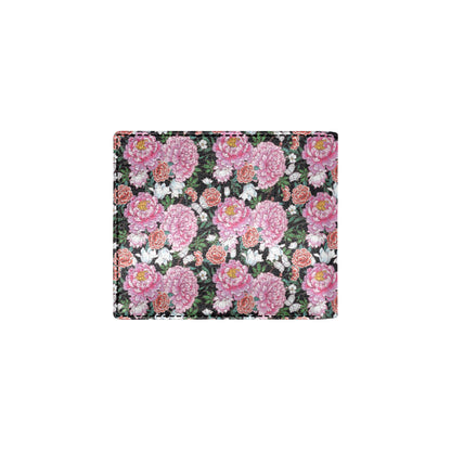 Dahlia Pattern Print Design 02 Men's ID Card Wallet