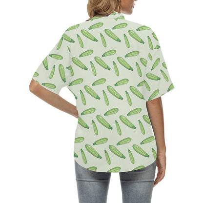 Zucchini Print Design LKS302 Women's Hawaiian Shirt