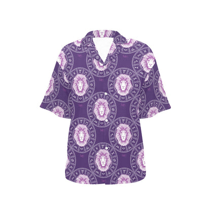 Leo Pattern Print Design 04 Women's Hawaiian Shirt