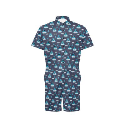 Shark Print Design LKS309 Men's Romper