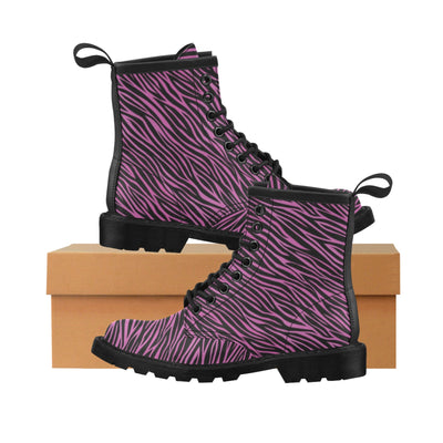 Zebra Pink Print Design LKS304 Women's Boots