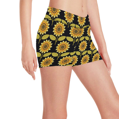 Sunflower Pattern Print Design SF015 Yoga Shorts