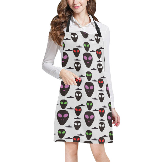 Alien Pattern Print Design 06 Apron with Pocket