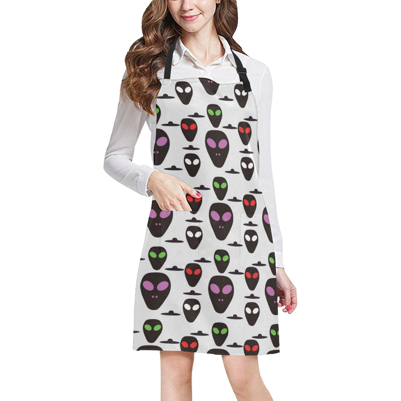 Alien Pattern Print Design 06 Apron with Pocket