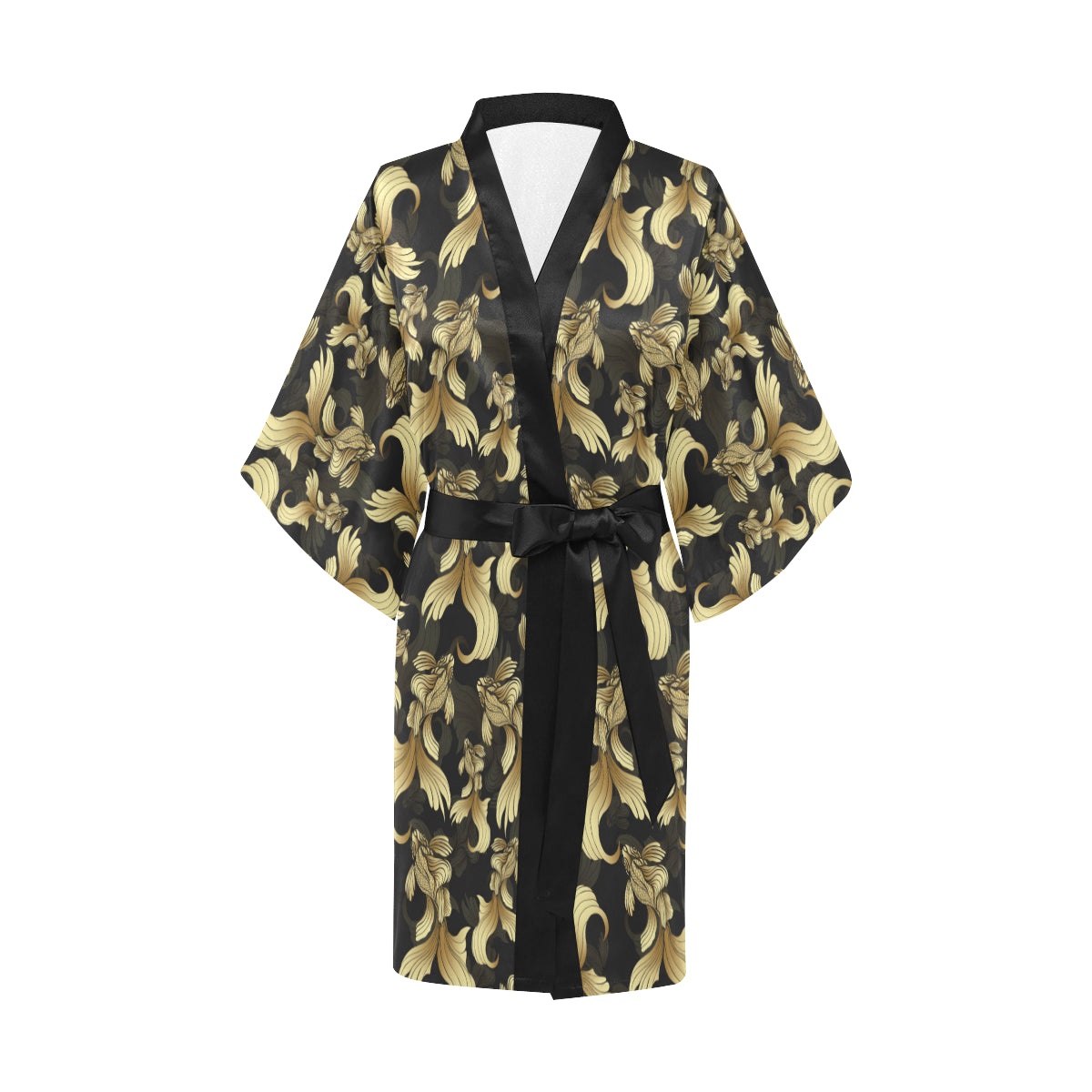 Goldfish Pattern Print Design 02 Women's Short Kimono