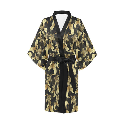 Goldfish Pattern Print Design 02 Women's Short Kimono