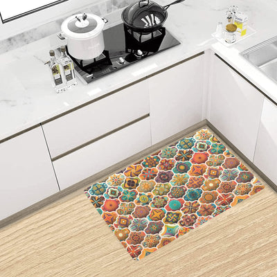 Mandala Mosaic Themed Design Print Kitchen Mat