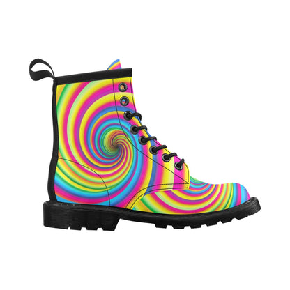 Vortex Twist Swirl Rainbow Design Women's Boots