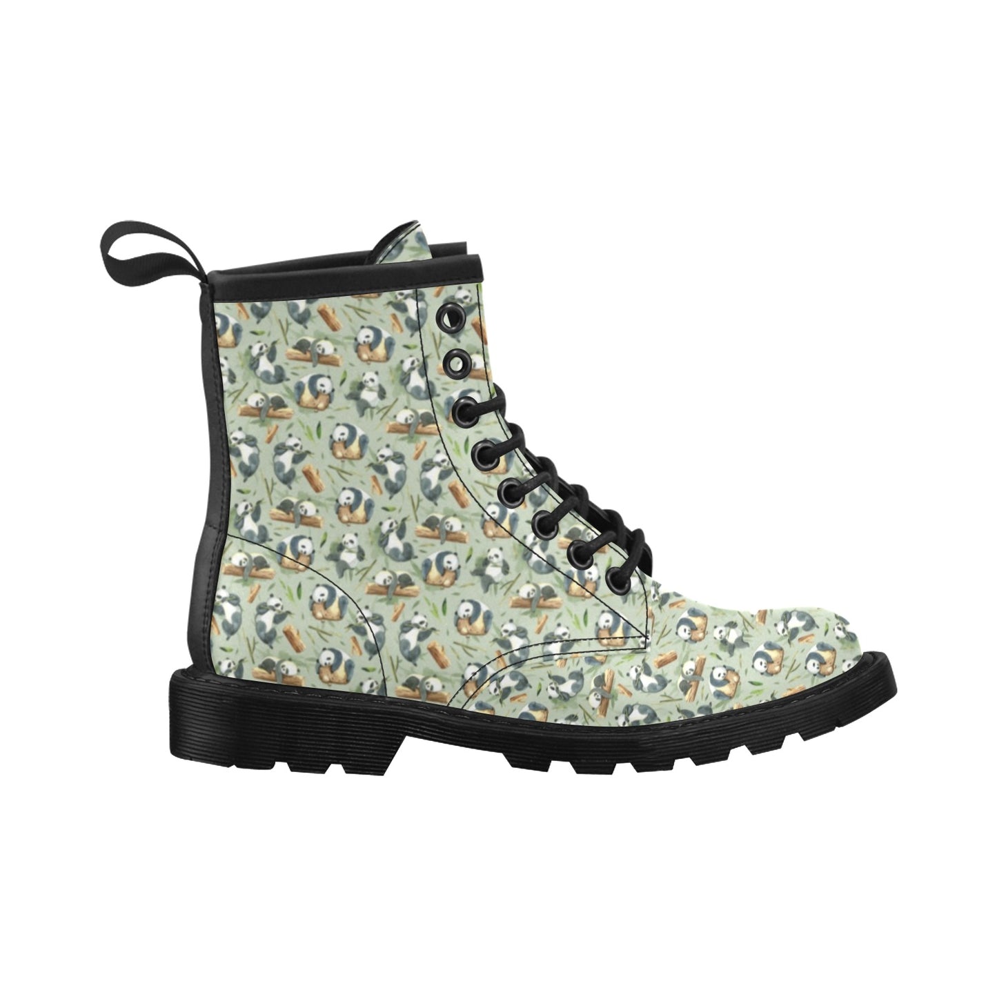 Panda Bear Design Bamboo Print Women's Boots