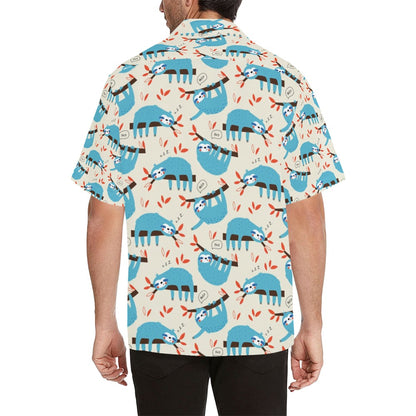 Sloth Print Design LKS3011 Men's Hawaiian Shirt