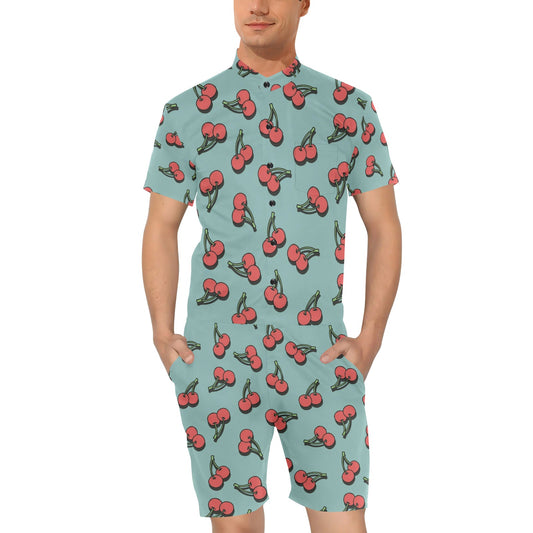 Cherry Pattern Print Design CH03 Men's Romper