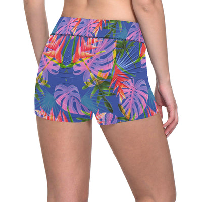 Tropical Flower Pattern Print Design TF025 Yoga Shorts