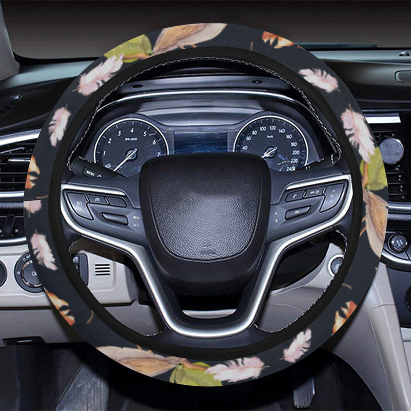 Birds Pattern Print Design 02 Steering Wheel Cover with Elastic Edge