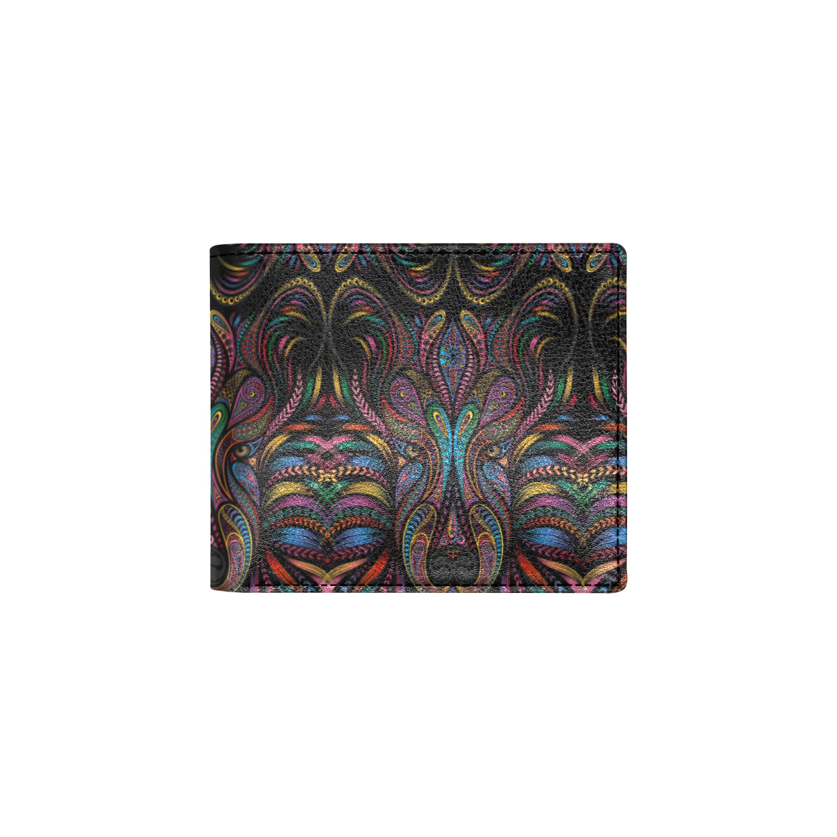Colorful Art Wolf Men's ID Card Wallet