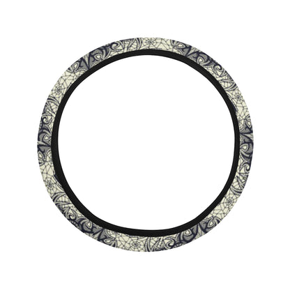Bat Tribal Pattern Print Design 06 Steering Wheel Cover with Elastic Edge