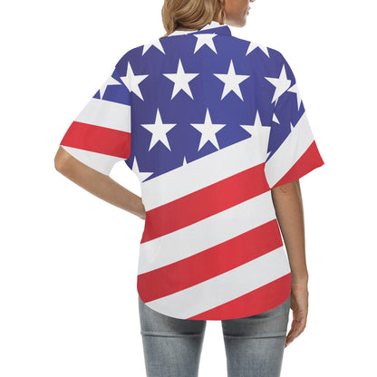American flag Print Women's Hawaiian Shirt