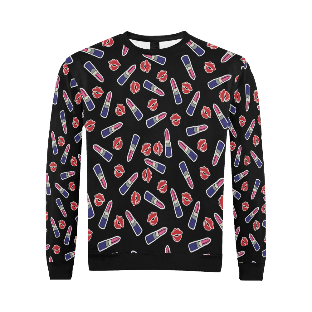 Lipstick Pattern Print Design LT01 Men Long Sleeve Sweatshirt