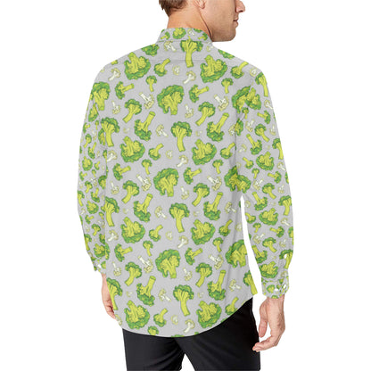 Broccoli Pattern Print Design 03 Men's Long Sleeve Shirt