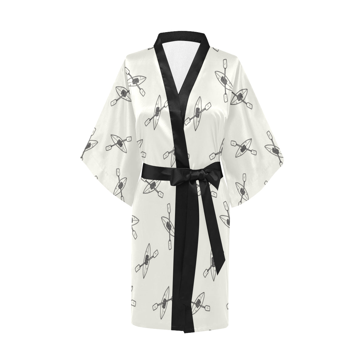Kayak Pattern Print Design 01 Women's Short Kimono