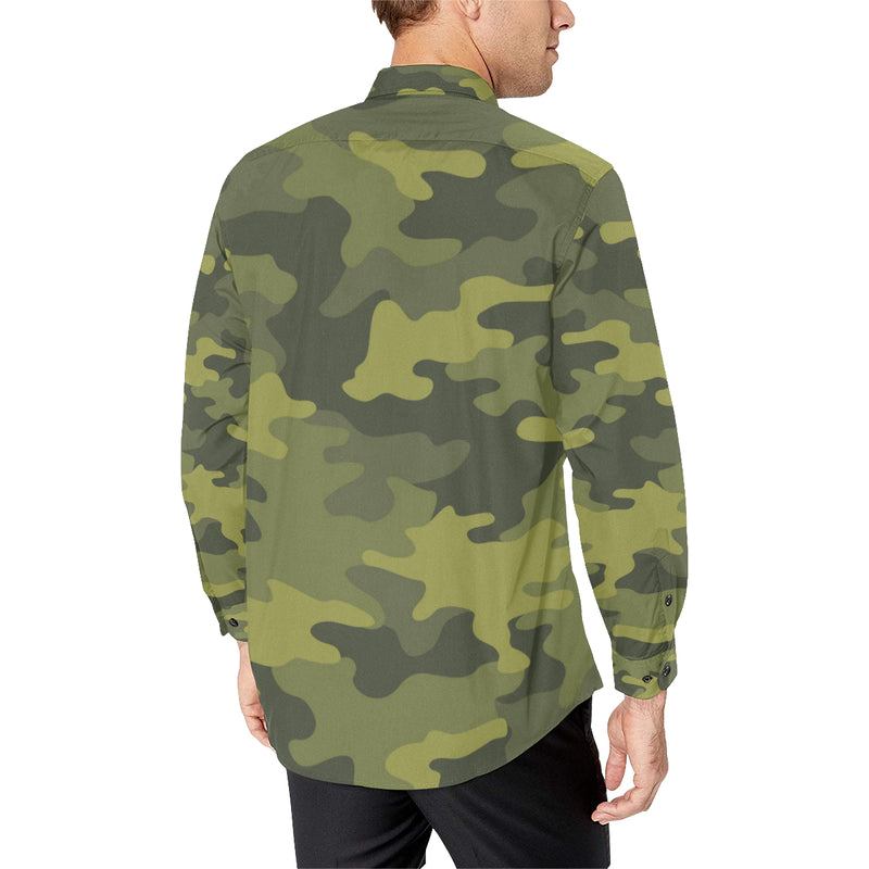 Military Camouflage Pattern Print Design 02 Men's Long Sleeve Shirt