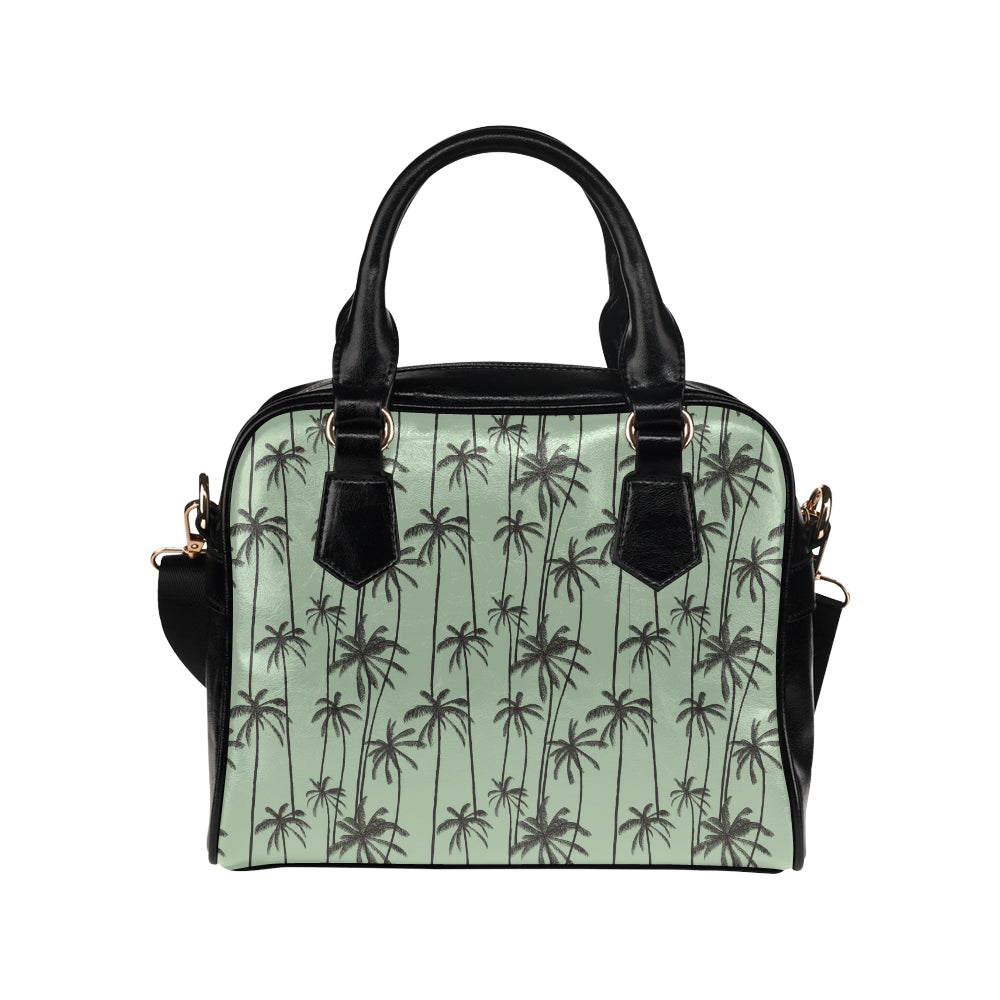 Palm Tree Pattern Print Design A04 Shoulder Handbag