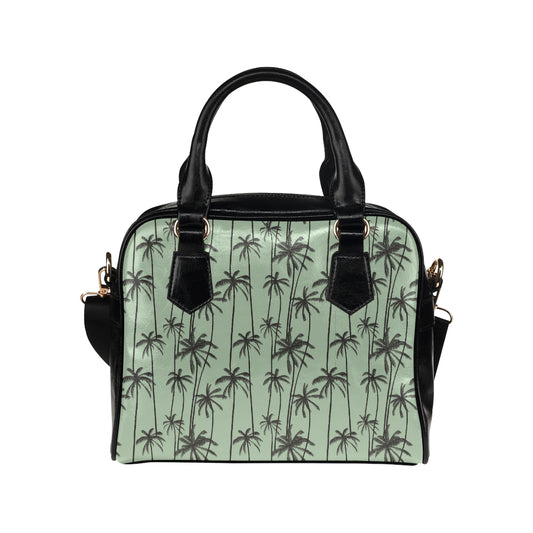 Palm Tree Pattern Print Design A04 Shoulder Handbag