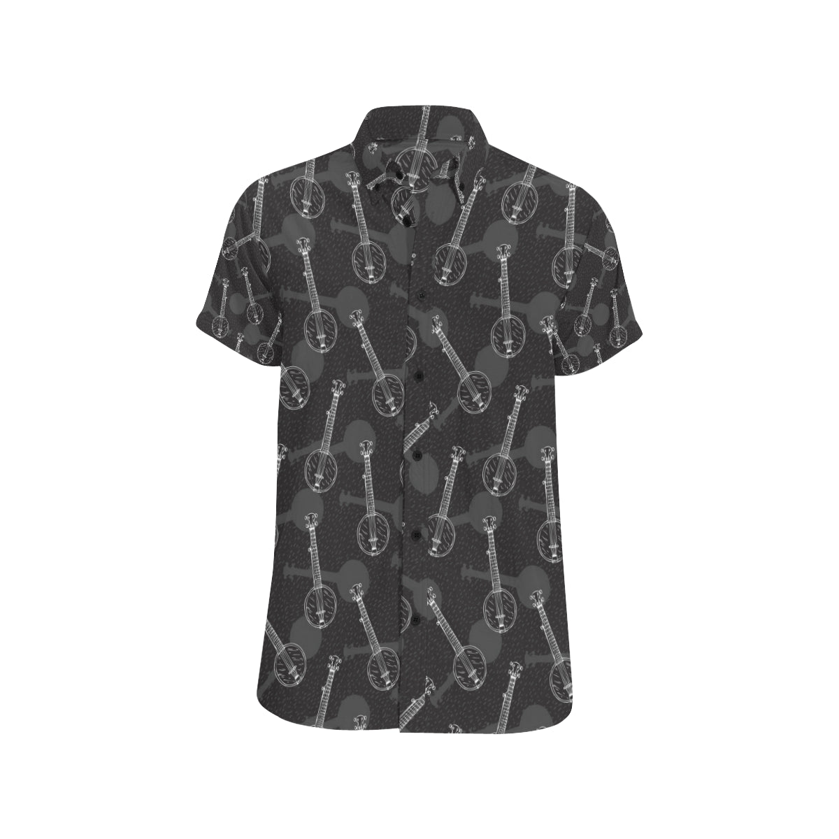 Banjo Pattern Print Design 03 Men's Short Sleeve Button Up Shirt